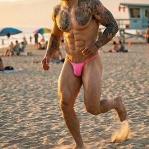 C4M Cut4Men Pink Loopstring Thong Men’s L/XL Sexy Micro G-String Underwear New